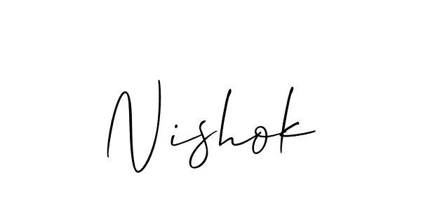 Make a beautiful signature design for name Nishok. Use this online signature maker to create a handwritten signature for free. Nishok signature style 2 images and pictures png