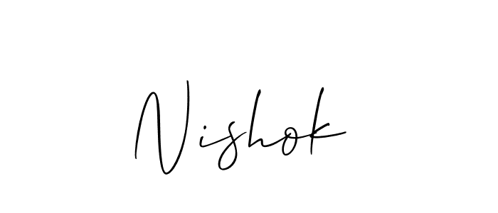 Make a beautiful signature design for name Nishok . With this signature (Allison_Script) style, you can create a handwritten signature for free. Nishok  signature style 2 images and pictures png