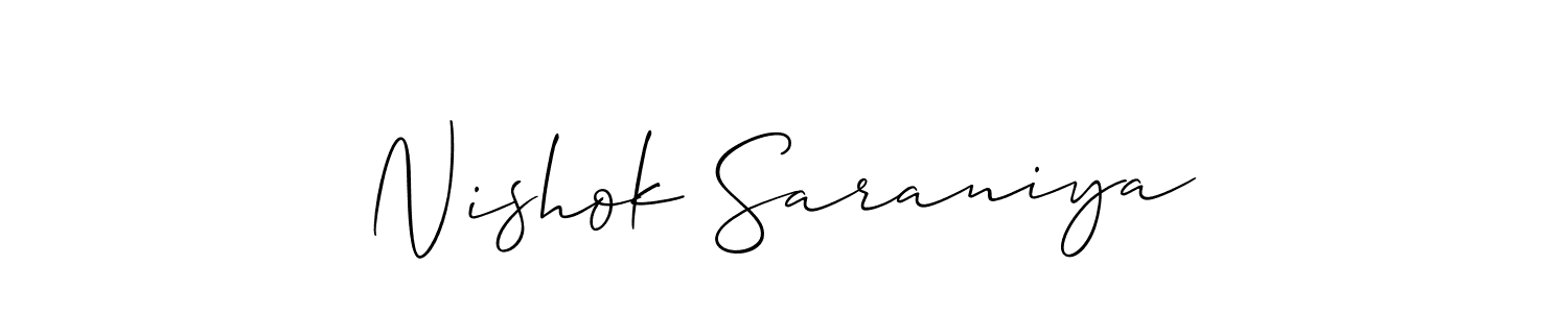 You should practise on your own different ways (Allison_Script) to write your name (Nishok Saraniya) in signature. don't let someone else do it for you. Nishok Saraniya signature style 2 images and pictures png