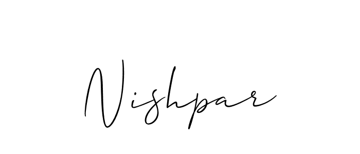 Allison_Script is a professional signature style that is perfect for those who want to add a touch of class to their signature. It is also a great choice for those who want to make their signature more unique. Get Nishpar name to fancy signature for free. Nishpar signature style 2 images and pictures png