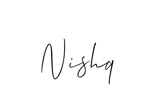 How to make Nishq name signature. Use Allison_Script style for creating short signs online. This is the latest handwritten sign. Nishq signature style 2 images and pictures png