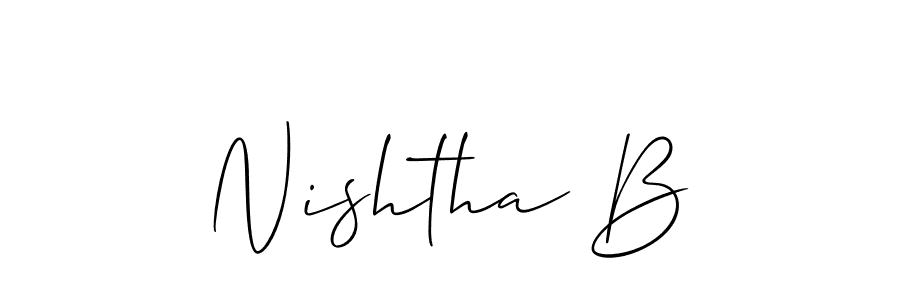 How to make Nishtha B signature? Allison_Script is a professional autograph style. Create handwritten signature for Nishtha B name. Nishtha B signature style 2 images and pictures png