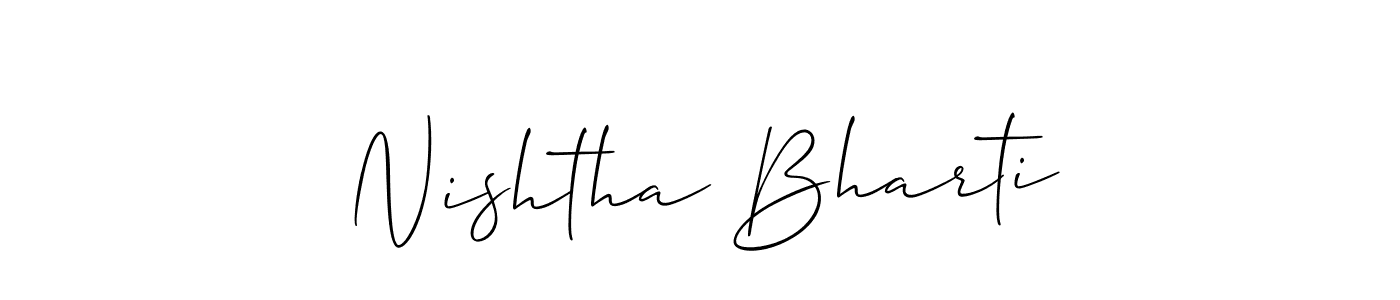 See photos of Nishtha Bharti official signature by Spectra . Check more albums & portfolios. Read reviews & check more about Allison_Script font. Nishtha Bharti signature style 2 images and pictures png