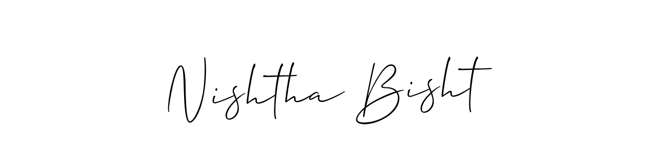 You can use this online signature creator to create a handwritten signature for the name Nishtha Bisht. This is the best online autograph maker. Nishtha Bisht signature style 2 images and pictures png
