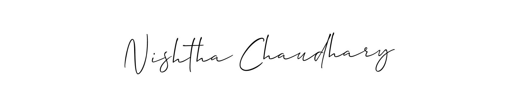 Design your own signature with our free online signature maker. With this signature software, you can create a handwritten (Allison_Script) signature for name Nishtha Chaudhary. Nishtha Chaudhary signature style 2 images and pictures png