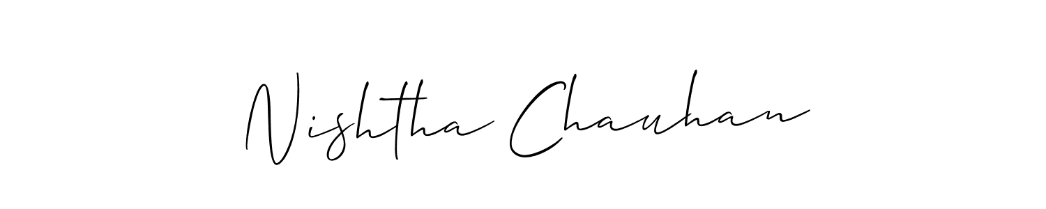 if you are searching for the best signature style for your name Nishtha Chauhan. so please give up your signature search. here we have designed multiple signature styles  using Allison_Script. Nishtha Chauhan signature style 2 images and pictures png
