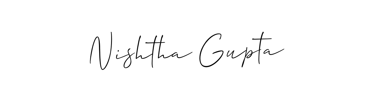 How to make Nishtha Gupta signature? Allison_Script is a professional autograph style. Create handwritten signature for Nishtha Gupta name. Nishtha Gupta signature style 2 images and pictures png