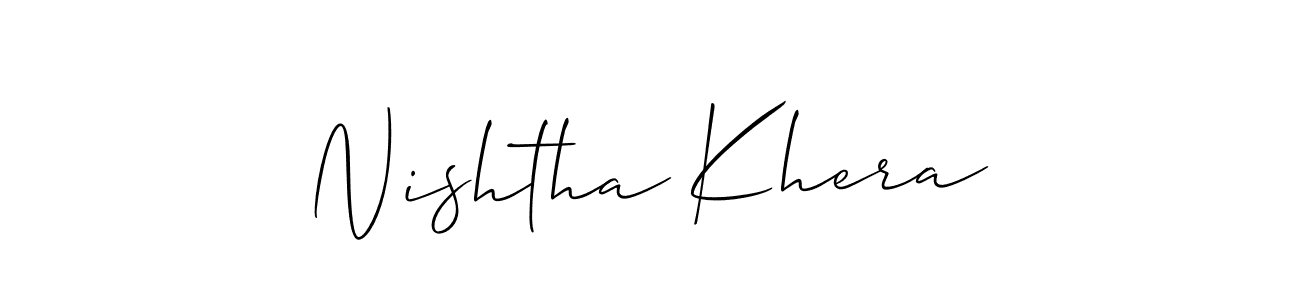 How to Draw Nishtha Khera signature style? Allison_Script is a latest design signature styles for name Nishtha Khera. Nishtha Khera signature style 2 images and pictures png