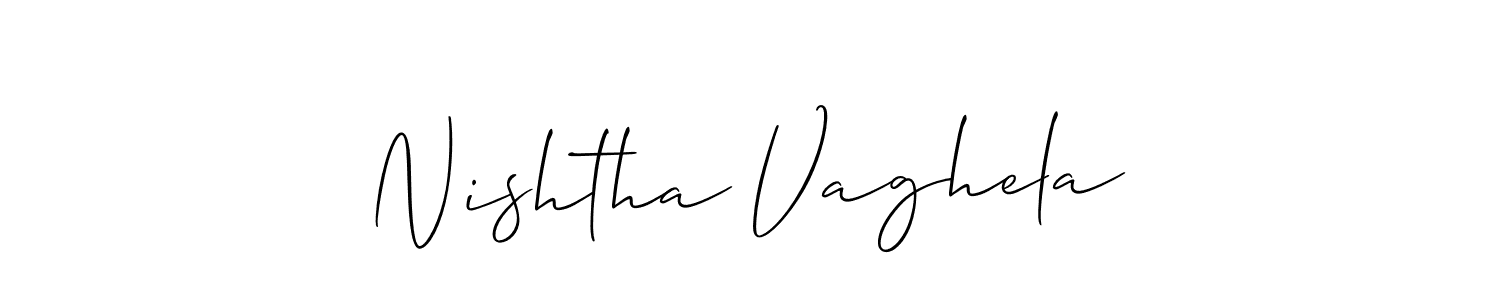 Use a signature maker to create a handwritten signature online. With this signature software, you can design (Allison_Script) your own signature for name Nishtha Vaghela. Nishtha Vaghela signature style 2 images and pictures png