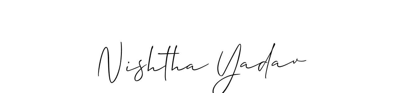 Create a beautiful signature design for name Nishtha Yadav. With this signature (Allison_Script) fonts, you can make a handwritten signature for free. Nishtha Yadav signature style 2 images and pictures png