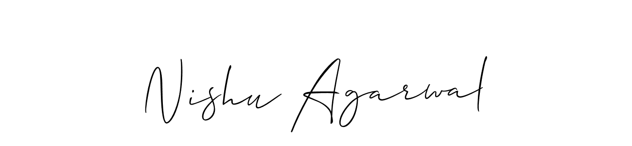 Also You can easily find your signature by using the search form. We will create Nishu Agarwal name handwritten signature images for you free of cost using Allison_Script sign style. Nishu Agarwal signature style 2 images and pictures png