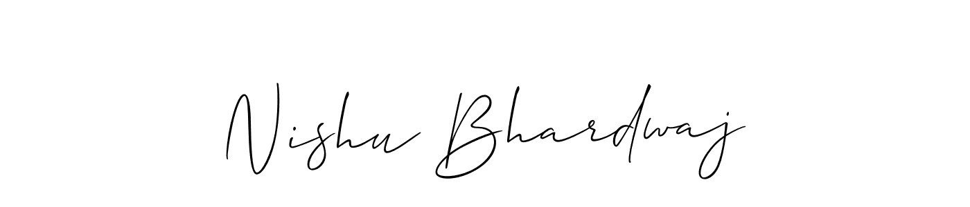 Also we have Nishu Bhardwaj name is the best signature style. Create professional handwritten signature collection using Allison_Script autograph style. Nishu Bhardwaj signature style 2 images and pictures png