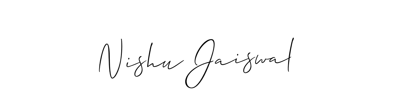 How to Draw Nishu Jaiswal signature style? Allison_Script is a latest design signature styles for name Nishu Jaiswal. Nishu Jaiswal signature style 2 images and pictures png