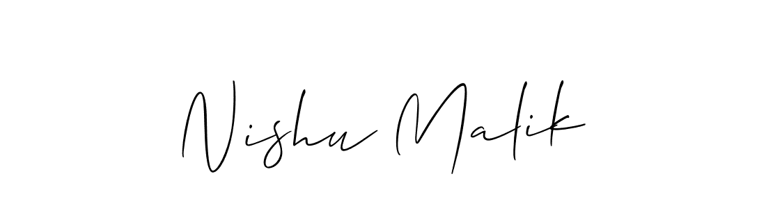 Use a signature maker to create a handwritten signature online. With this signature software, you can design (Allison_Script) your own signature for name Nishu Malik. Nishu Malik signature style 2 images and pictures png