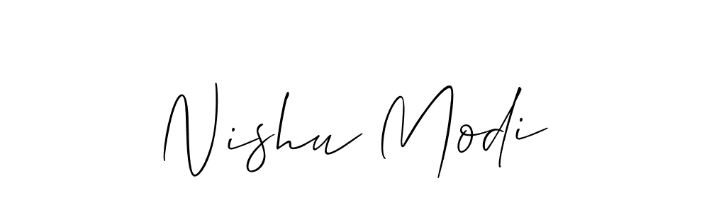 if you are searching for the best signature style for your name Nishu Modi. so please give up your signature search. here we have designed multiple signature styles  using Allison_Script. Nishu Modi signature style 2 images and pictures png