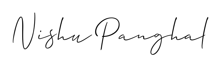 Create a personalized artistic stamp with Nishu Panghal in Allison_Script font. Perfect for visual artists, designers, and influencers. Nishu Panghal signature style 2 images and pictures png