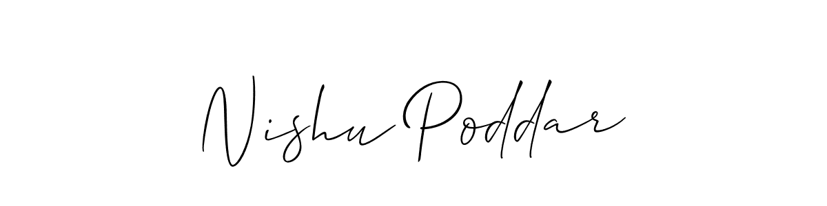 How to Draw Nishu Poddar signature style? Allison_Script is a latest design signature styles for name Nishu Poddar. Nishu Poddar signature style 2 images and pictures png