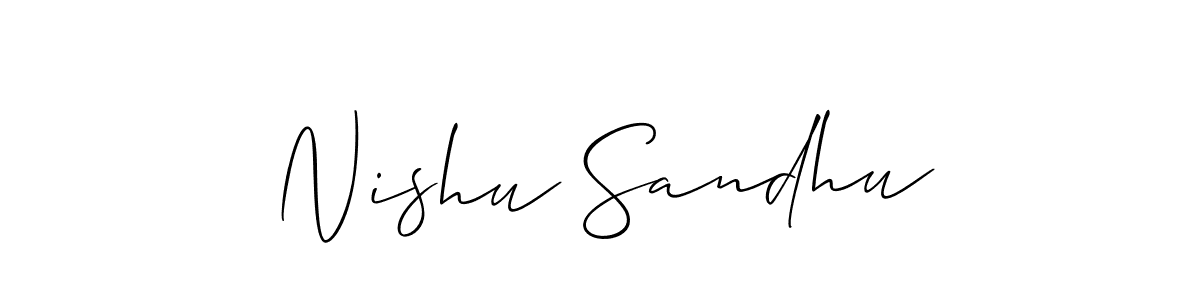 This is the best signature style for the Nishu Sandhu name. Also you like these signature font (Allison_Script). Mix name signature. Nishu Sandhu signature style 2 images and pictures png