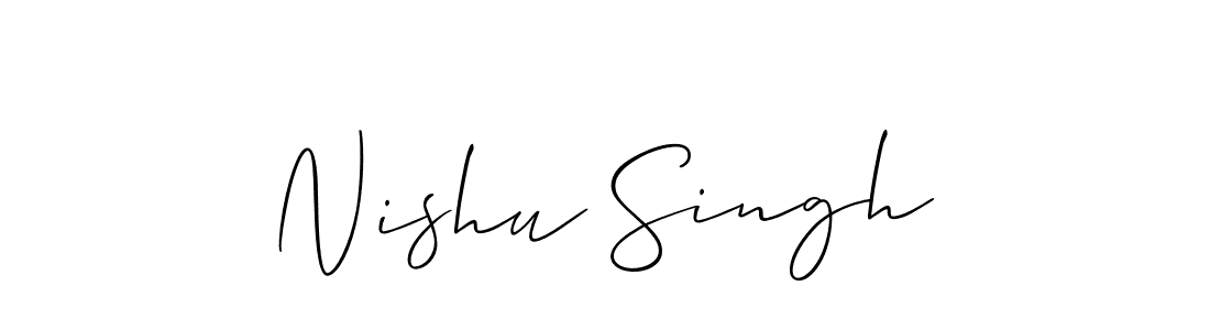 Make a beautiful signature design for name Nishu Singh. With this signature (Allison_Script) style, you can create a handwritten signature for free. Nishu Singh signature style 2 images and pictures png
