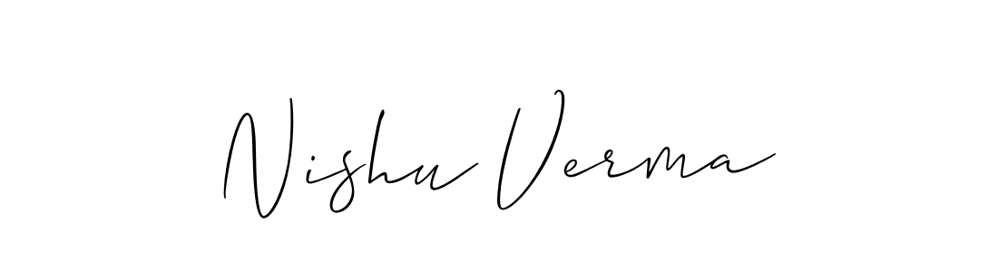 How to make Nishu Verma name signature. Use Allison_Script style for creating short signs online. This is the latest handwritten sign. Nishu Verma signature style 2 images and pictures png