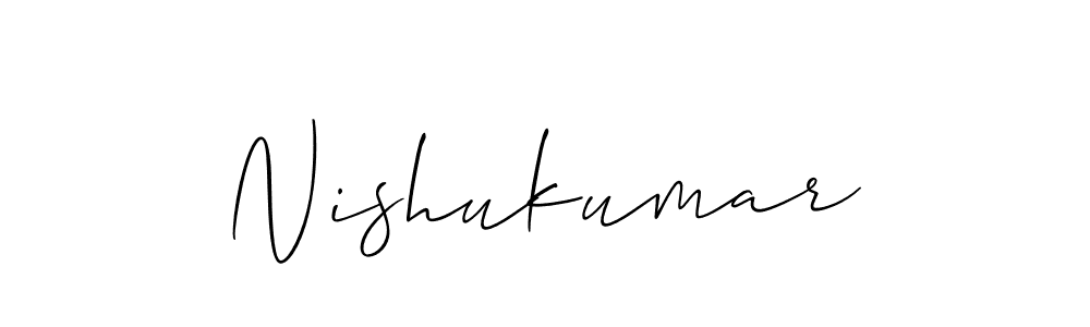 How to make Nishukumar name signature. Use Allison_Script style for creating short signs online. This is the latest handwritten sign. Nishukumar signature style 2 images and pictures png
