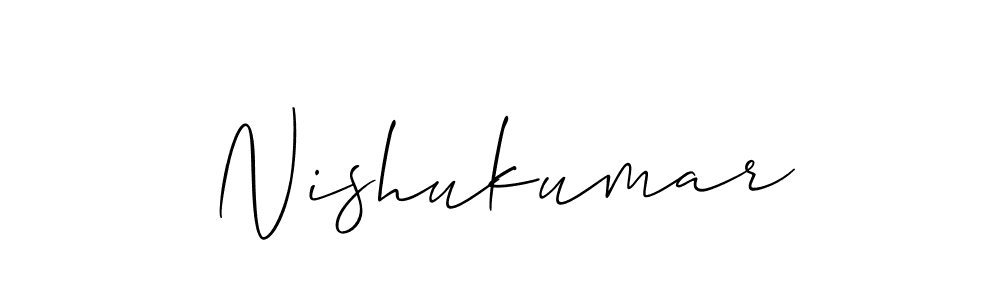 How to make Nishukumar name signature. Use Allison_Script style for creating short signs online. This is the latest handwritten sign. Nishukumar signature style 2 images and pictures png