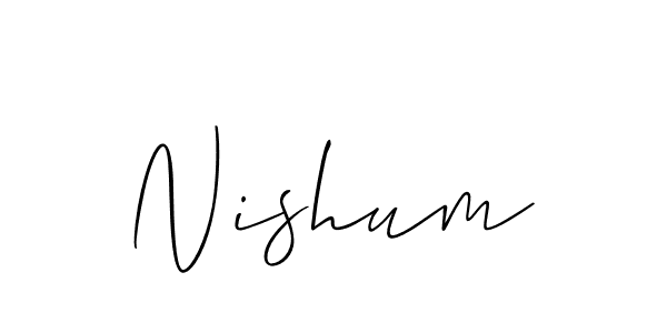 Also You can easily find your signature by using the search form. We will create Nishum name handwritten signature images for you free of cost using Allison_Script sign style. Nishum signature style 2 images and pictures png