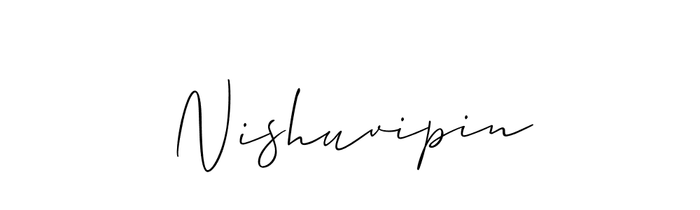 How to make Nishuvipin signature? Allison_Script is a professional autograph style. Create handwritten signature for Nishuvipin name. Nishuvipin signature style 2 images and pictures png