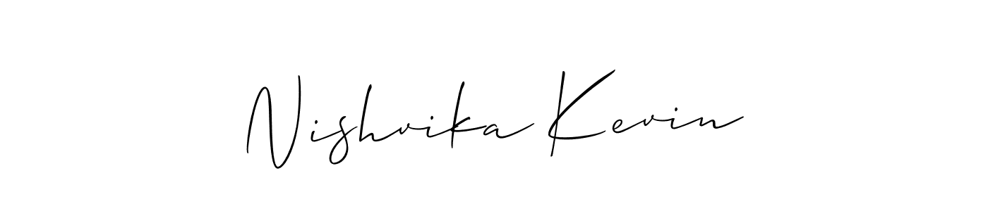 Nishvika Kevin stylish signature style. Best Handwritten Sign (Allison_Script) for my name. Handwritten Signature Collection Ideas for my name Nishvika Kevin. Nishvika Kevin signature style 2 images and pictures png