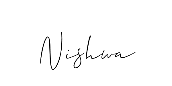 Design your own signature with our free online signature maker. With this signature software, you can create a handwritten (Allison_Script) signature for name Nishwa. Nishwa signature style 2 images and pictures png