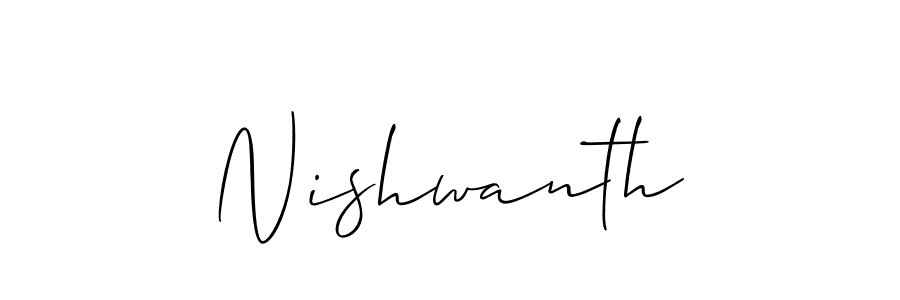 Make a beautiful signature design for name Nishwanth. With this signature (Allison_Script) style, you can create a handwritten signature for free. Nishwanth signature style 2 images and pictures png