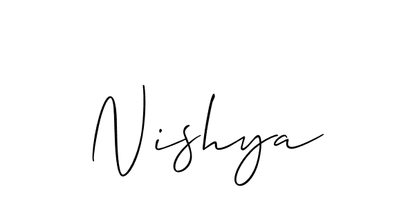 How to make Nishya signature? Allison_Script is a professional autograph style. Create handwritten signature for Nishya name. Nishya signature style 2 images and pictures png
