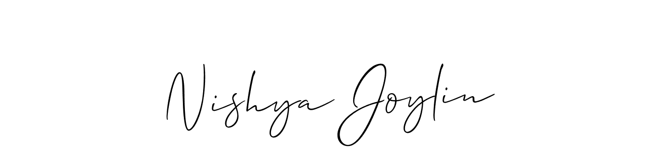 It looks lik you need a new signature style for name Nishya Joylin. Design unique handwritten (Allison_Script) signature with our free signature maker in just a few clicks. Nishya Joylin signature style 2 images and pictures png