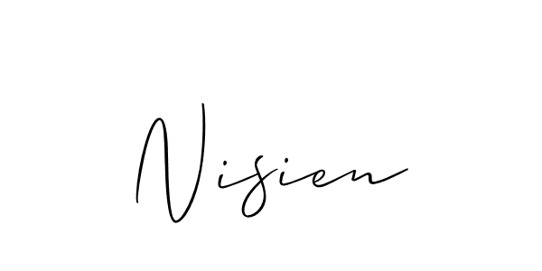Allison_Script is a professional signature style that is perfect for those who want to add a touch of class to their signature. It is also a great choice for those who want to make their signature more unique. Get Nisien name to fancy signature for free. Nisien signature style 2 images and pictures png