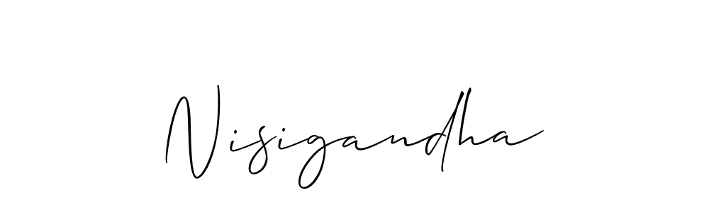 Create a beautiful signature design for name Nisigandha. With this signature (Allison_Script) fonts, you can make a handwritten signature for free. Nisigandha signature style 2 images and pictures png