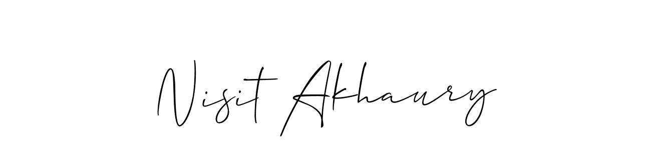 Also we have Nisit Akhaury name is the best signature style. Create professional handwritten signature collection using Allison_Script autograph style. Nisit Akhaury signature style 2 images and pictures png