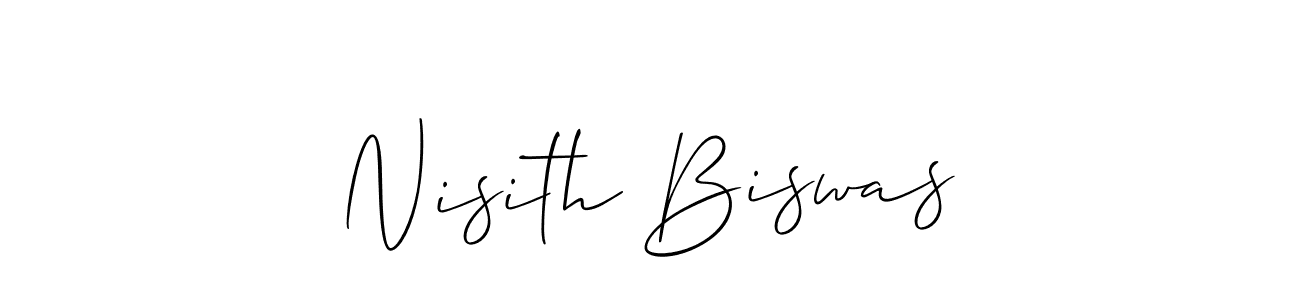 It looks lik you need a new signature style for name Nisith Biswas. Design unique handwritten (Allison_Script) signature with our free signature maker in just a few clicks. Nisith Biswas signature style 2 images and pictures png