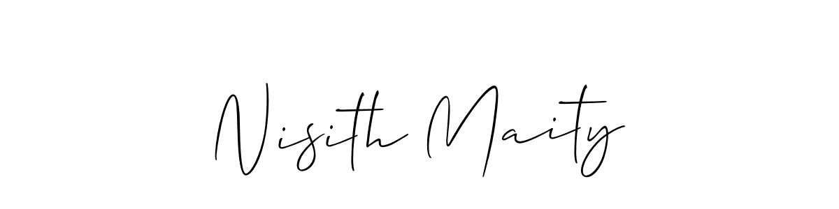 The best way (Allison_Script) to make a short signature is to pick only two or three words in your name. The name Nisith Maity include a total of six letters. For converting this name. Nisith Maity signature style 2 images and pictures png