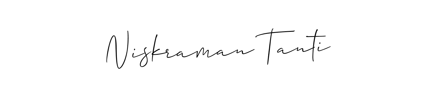 Allison_Script is a professional signature style that is perfect for those who want to add a touch of class to their signature. It is also a great choice for those who want to make their signature more unique. Get Niskraman Tanti name to fancy signature for free. Niskraman Tanti signature style 2 images and pictures png