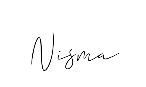 Use a signature maker to create a handwritten signature online. With this signature software, you can design (Allison_Script) your own signature for name Nisma. Nisma signature style 2 images and pictures png