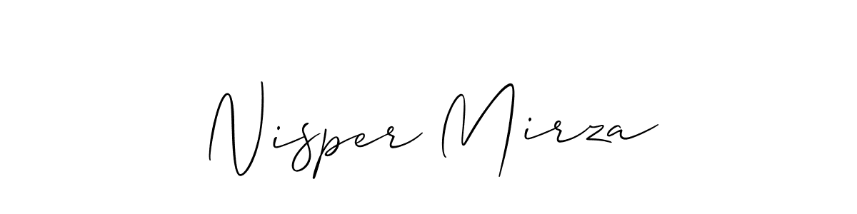 It looks lik you need a new signature style for name Nisper Mirza. Design unique handwritten (Allison_Script) signature with our free signature maker in just a few clicks. Nisper Mirza signature style 2 images and pictures png