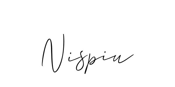 The best way (Allison_Script) to make a short signature is to pick only two or three words in your name. The name Nispiu include a total of six letters. For converting this name. Nispiu signature style 2 images and pictures png