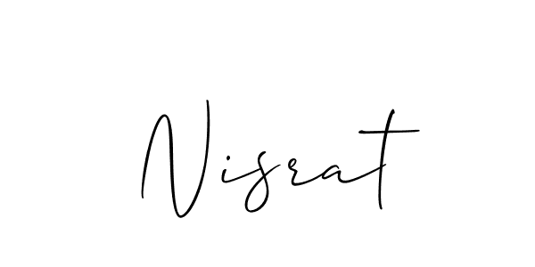Also we have Nisrat name is the best signature style. Create professional handwritten signature collection using Allison_Script autograph style. Nisrat signature style 2 images and pictures png