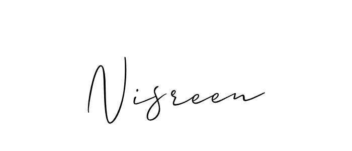 Also You can easily find your signature by using the search form. We will create Nisreen name handwritten signature images for you free of cost using Allison_Script sign style. Nisreen signature style 2 images and pictures png