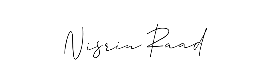 Best and Professional Signature Style for Nisrin Raad. Allison_Script Best Signature Style Collection. Nisrin Raad signature style 2 images and pictures png