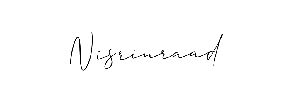 Create a beautiful signature design for name Nisrinraad. With this signature (Allison_Script) fonts, you can make a handwritten signature for free. Nisrinraad signature style 2 images and pictures png