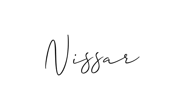 Nissar stylish signature style. Best Handwritten Sign (Allison_Script) for my name. Handwritten Signature Collection Ideas for my name Nissar. Nissar signature style 2 images and pictures png