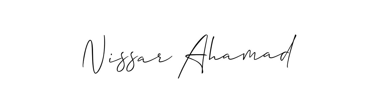 How to Draw Nissar Ahamad signature style? Allison_Script is a latest design signature styles for name Nissar Ahamad. Nissar Ahamad signature style 2 images and pictures png