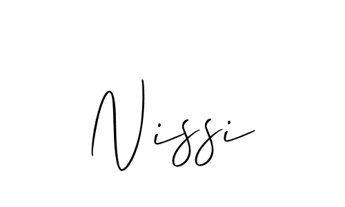 The best way (Allison_Script) to make a short signature is to pick only two or three words in your name. The name Nissi include a total of six letters. For converting this name. Nissi signature style 2 images and pictures png