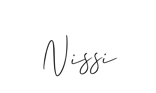 The best way (Allison_Script) to make a short signature is to pick only two or three words in your name. The name Nissi include a total of six letters. For converting this name. Nissi signature style 2 images and pictures png